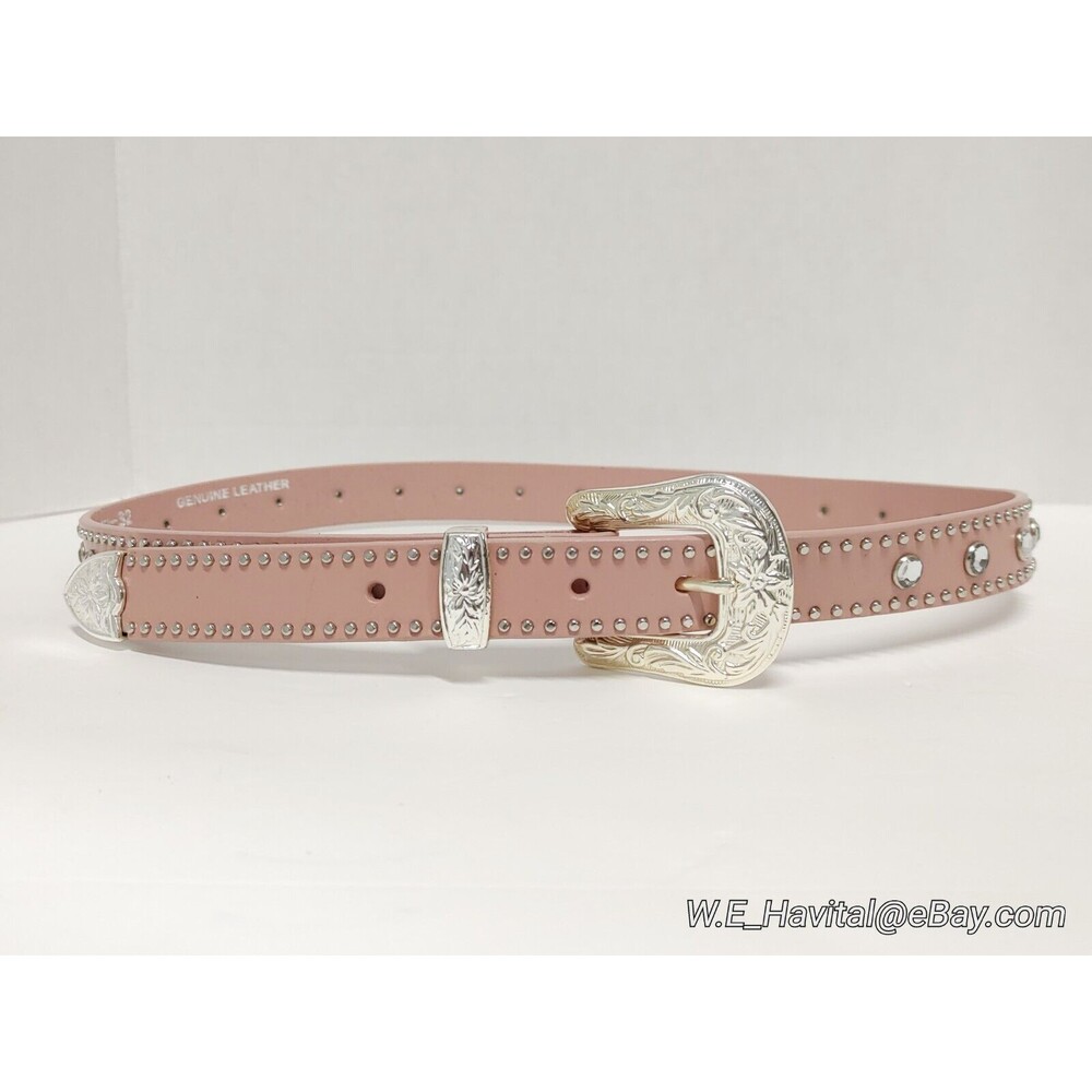 Nocona Belt Co. Women's Pink Studded Rhinestone Cowgirl Belt Style N4420430 32